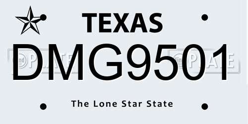 DMG9501 Texas License Plate