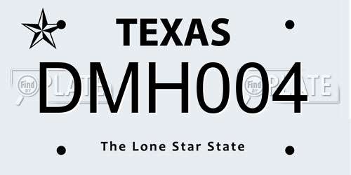 DMH004 Texas License Plate