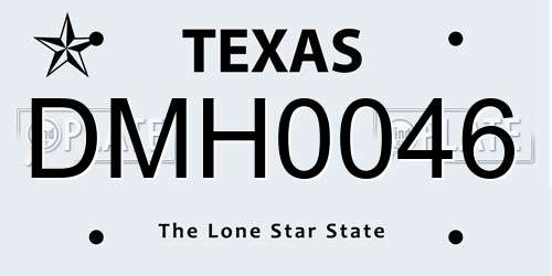DMH0046 Texas License Plate