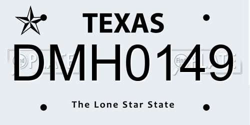 DMH0149 Texas License Plate