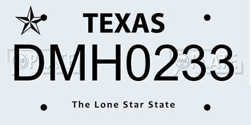 DMH0233 Texas License Plate