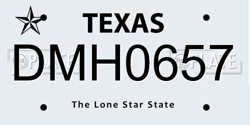 DMH0657 Texas License Plate
