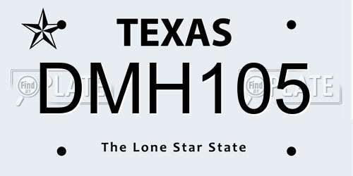 DMH105 Texas License Plate