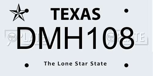 DMH108 Texas License Plate