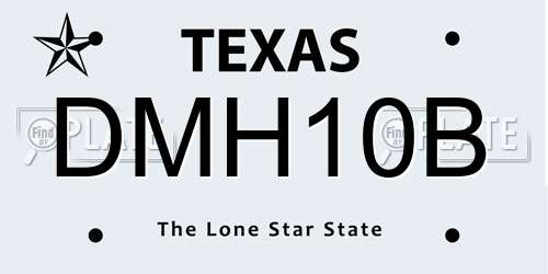 DMH10B Texas License Plate