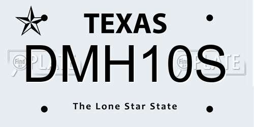 DMH10S Texas License Plate
