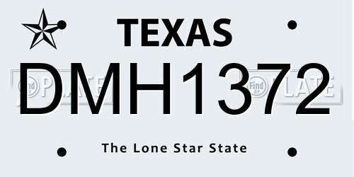 DMH1372 Texas License Plate