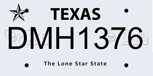 DMH1376 Texas License Plate