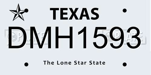 DMH1593 Texas License Plate