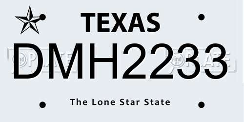 DMH2233 Texas License Plate
