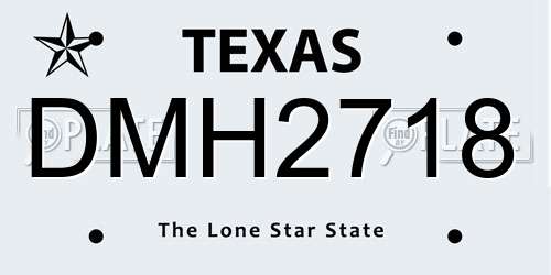 DMH2718 Texas License Plate