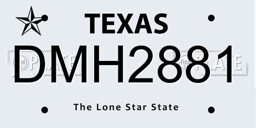 DMH2881 Texas License Plate