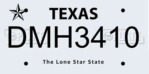 DMH3410 Texas License Plate