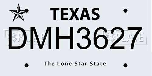 DMH3627 Texas License Plate