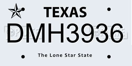 DMH3936 Texas License Plate