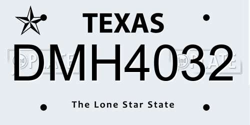 DMH4032 Texas License Plate