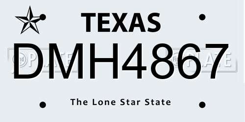 DMH4867 Texas License Plate