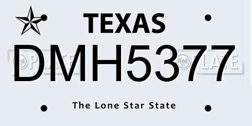 DMH5377 Texas License Plate