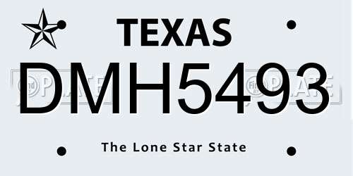 DMH5493 Texas License Plate