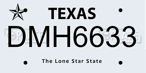 DMH6633 Texas License Plate