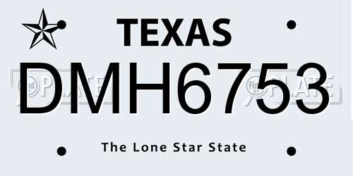 DMH6753 Texas License Plate