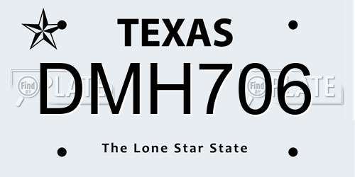 DMH706 Texas License Plate