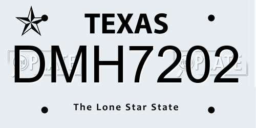 DMH7202 Texas License Plate