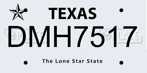 DMH7517 Texas License Plate