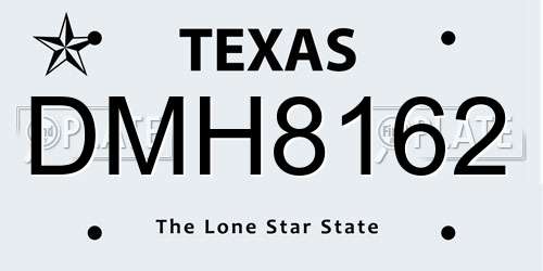 DMH8162 Texas License Plate