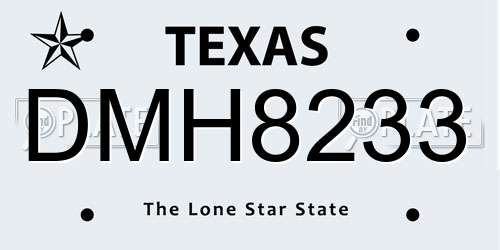 DMH8233 Texas License Plate