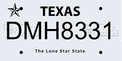 DMH8331 Texas License Plate