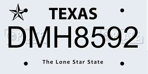 DMH8592 Texas License Plate