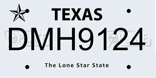 DMH9124 Texas License Plate