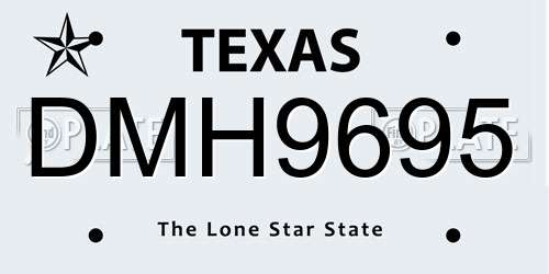 DMH9695 Texas License Plate