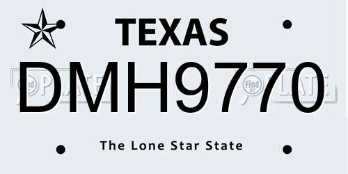 DMH9770 Texas License Plate