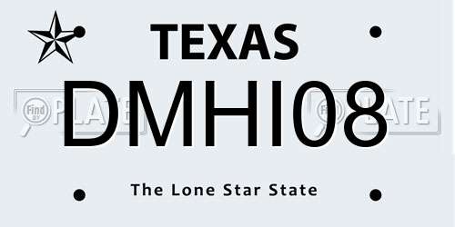 DMHI08 Texas License Plate