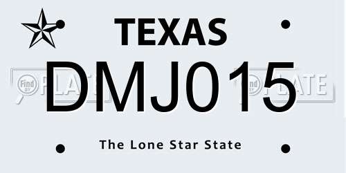 DMJ015 Texas License Plate
