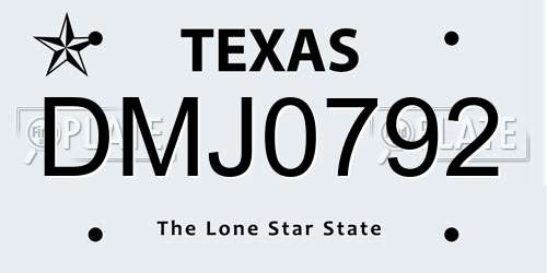 DMJ0792 Texas License Plate