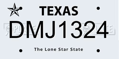 DMJ1324 Texas License Plate