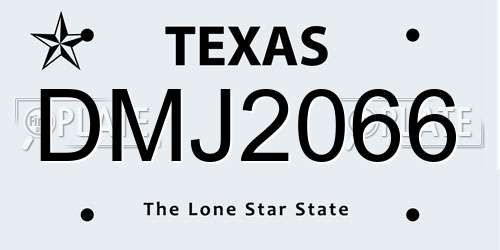 DMJ2066 Texas License Plate