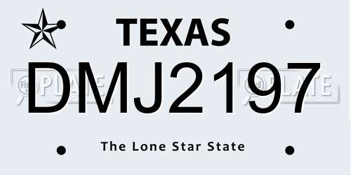 DMJ2197 Texas License Plate