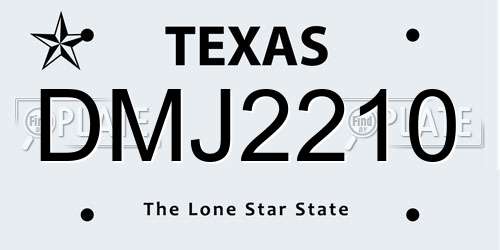 DMJ2210 Texas License Plate