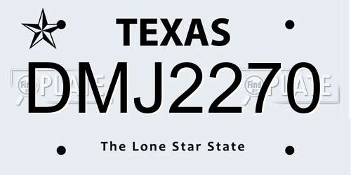 DMJ2270 Texas License Plate