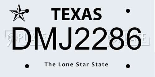 DMJ2286 Texas License Plate