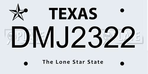 DMJ2322 Texas License Plate