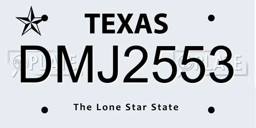 DMJ2553 Texas License Plate