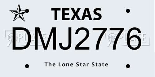 DMJ2776 Texas License Plate
