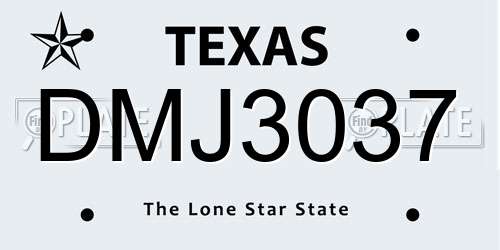 DMJ3037 Texas License Plate