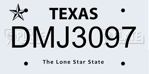 DMJ3097 Texas License Plate