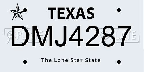 DMJ4287 Texas License Plate